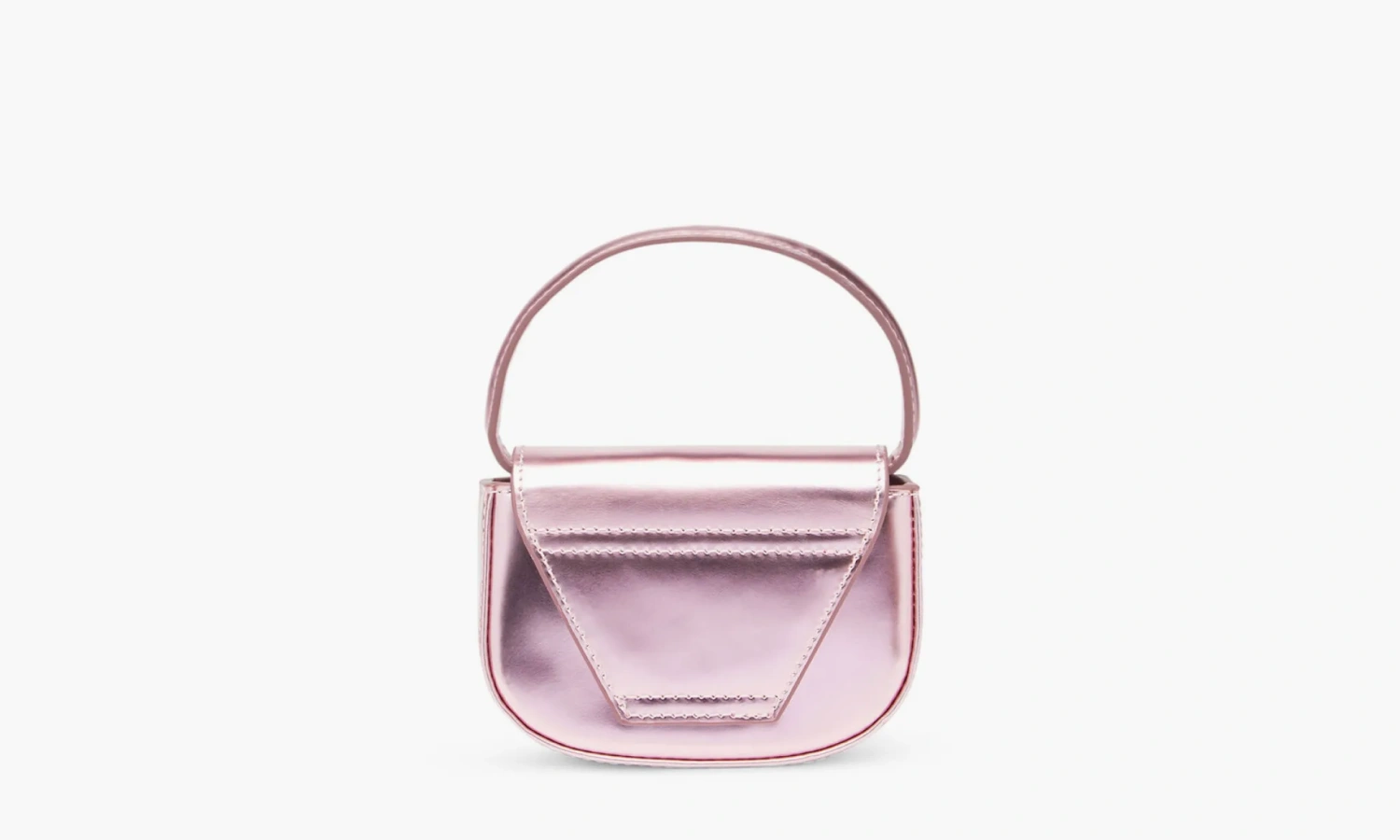 Diesel 1DR Iconic Mini Bag Mirrored Leather Pink 