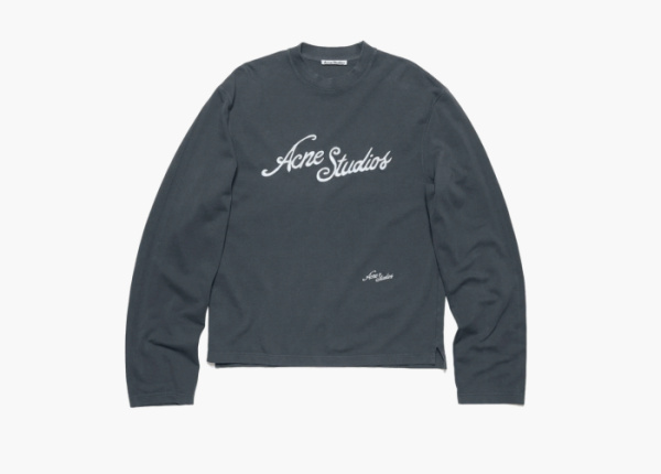 Acne Studios Relaxed Fit Logo T-Shirt Faded Grey  Acne Studios Relaxed Fit Logo T-Shirt Faded Grey