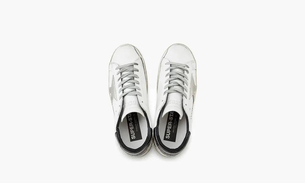 Golden Goose Superstar White Black Heel
