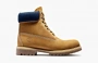 Timberland 6 Inch Premium Waterproof Boots "Wheat Nubuck Blue Collar" 