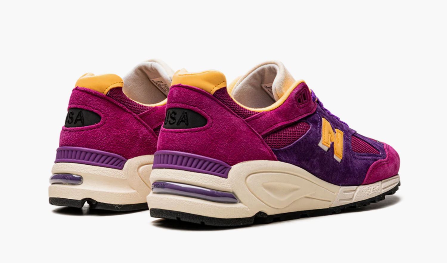 New Balance 990v2 Made in USA x Teddy Santis Purple Yellow 