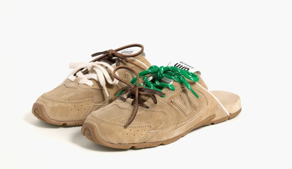 New Balance X Miu Miu 530 SL Faded Suede Mules WMNS Ecru 