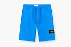 Stone Island Organic Cotton Fleece Shorts Bright Blue