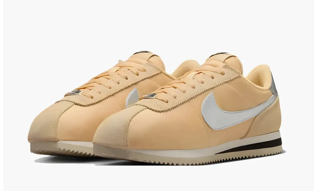 Nike Cortez Textile Sesame Light Orewood Brown Black Metallic Silver