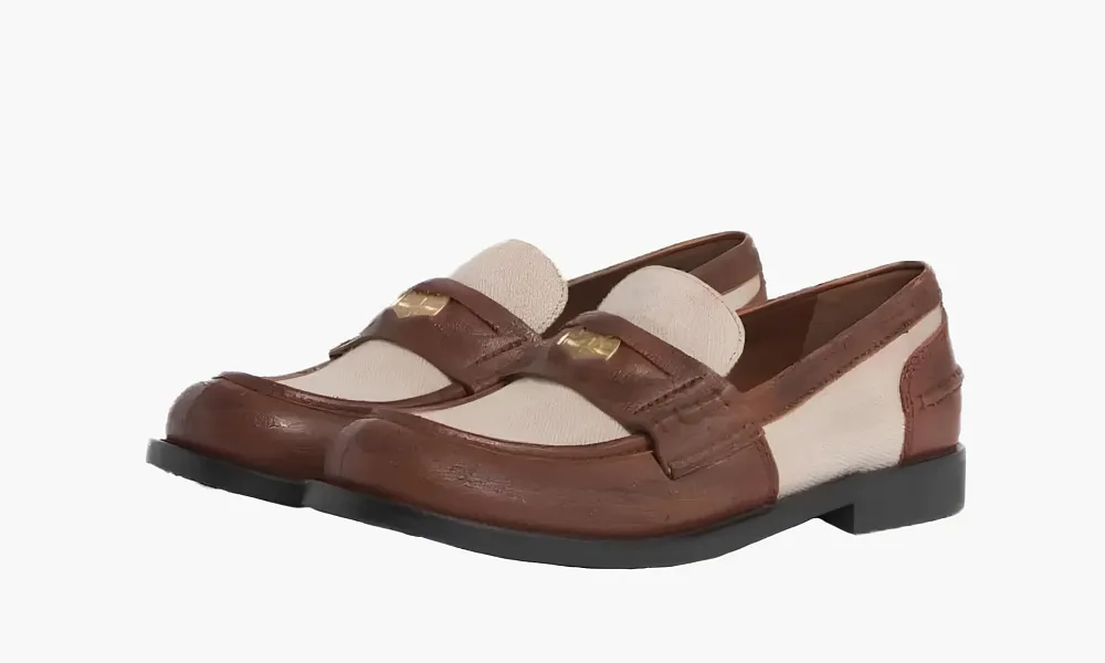 Miu Miu Leather Loafers Cream