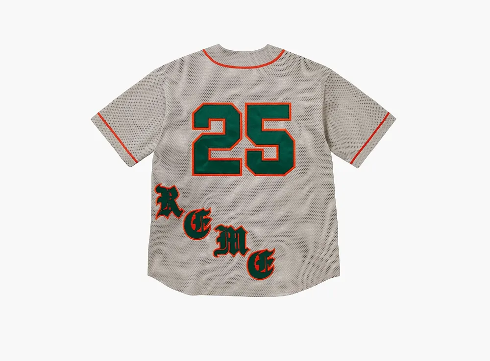 Supreme Old English Baseball Jersey Grey