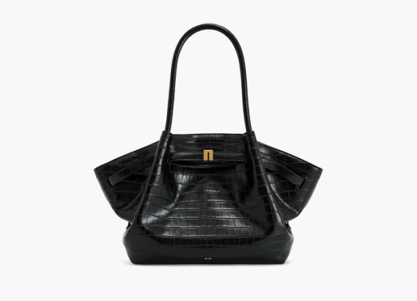 JW PEI Hana Medium Tote Bag Black Croc 