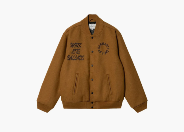 Carhartt WIP Work Varsity Bomber Deep Hamilton Brown 