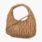 Miu Miu Wander Matelasse Nappa Leather Hobo Bag Caramel