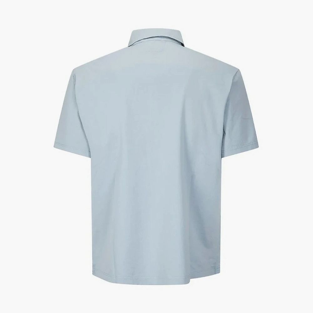 C.P. Company Mercerized Jersey Gasato Polo Shirt Silver Blue