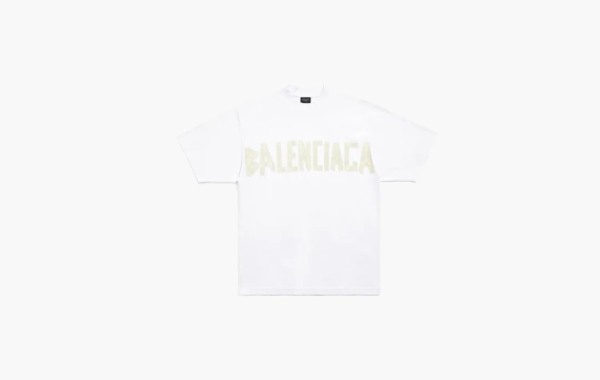 Balenciaga Tape Type T-shirt Medium Fit White  Balenciaga Tape Type T-shirt Medium Fit White
