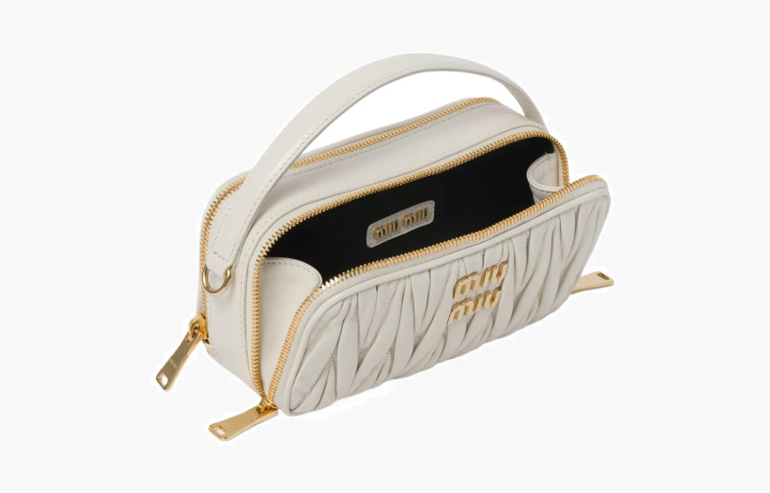 Miu Miu Matelassé Nappa Leather Shoulder Bag "White" 