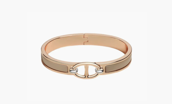 Hermes Mini Clic Chaine d'Ancre bracelet Milk Tea Gray 
