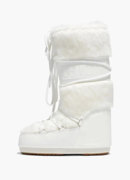 Moon Boot Classic Faux Fur Boots White 