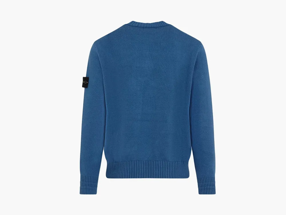 Stone Island Compass Badge Crewneck Sweater Avio Blue