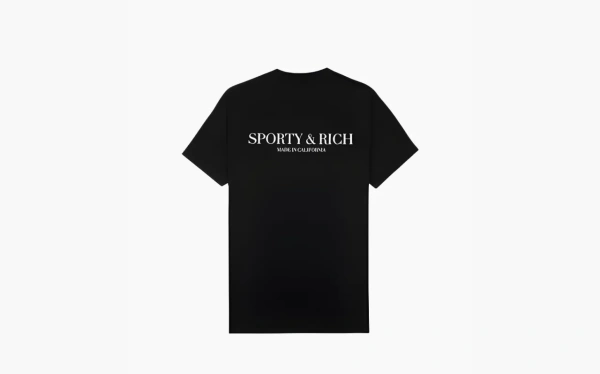Sporty & Rich logo-print Cotton T-shirt Black 