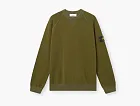 Stone Island Raw Hand Organic Cotton Crewneck Jumper Military Green