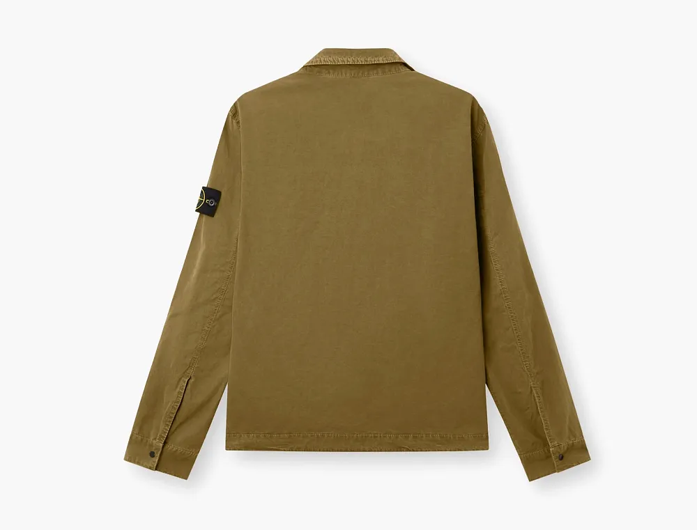 Stone Island Regular-Fit Zip-Up Overshirt Military Green