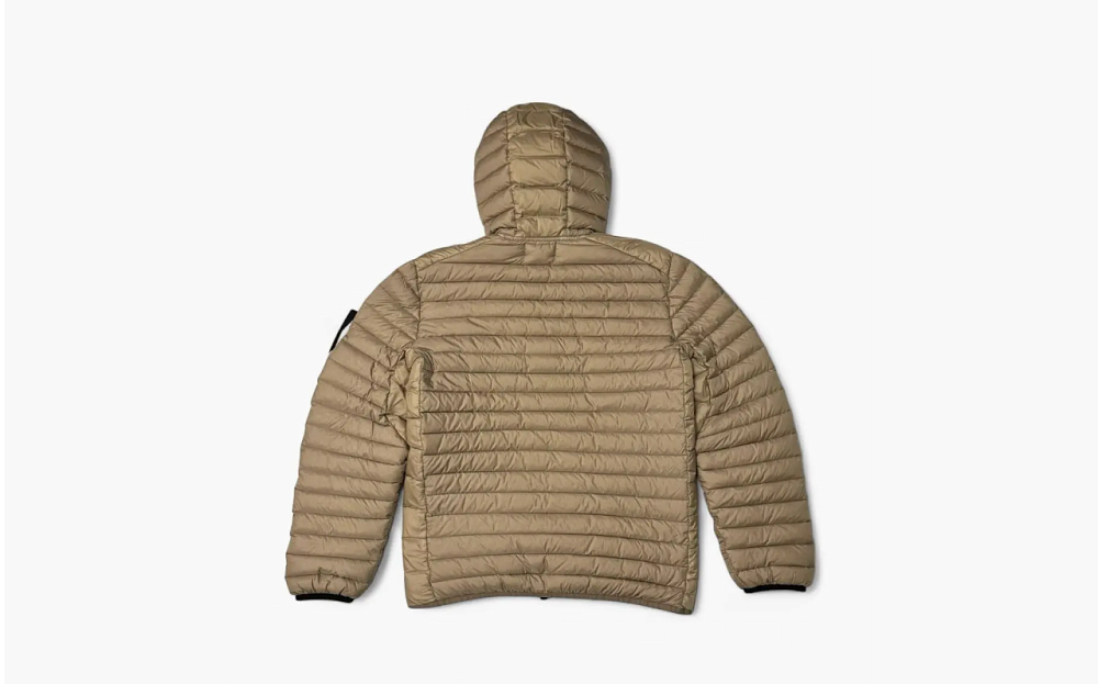 Stone Island Gray Garment-dyed Down Jacket Brown