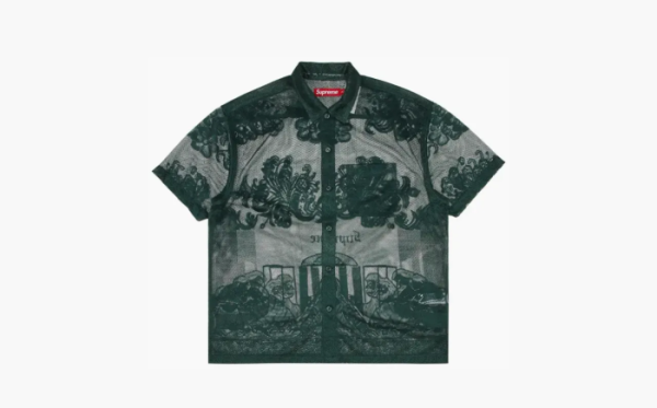 Supreme Last Supper Lace Short-Sleeve Shirt Dark Green 