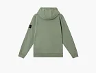 Stone Island Organic Cotton Fleece Hooded Sweatshirt with Drawstring Hood and Zip Sage Green