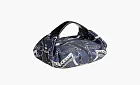 Hermes Silk With Hunter Cow Leather Lunch Bag Handbag Indigo & Black