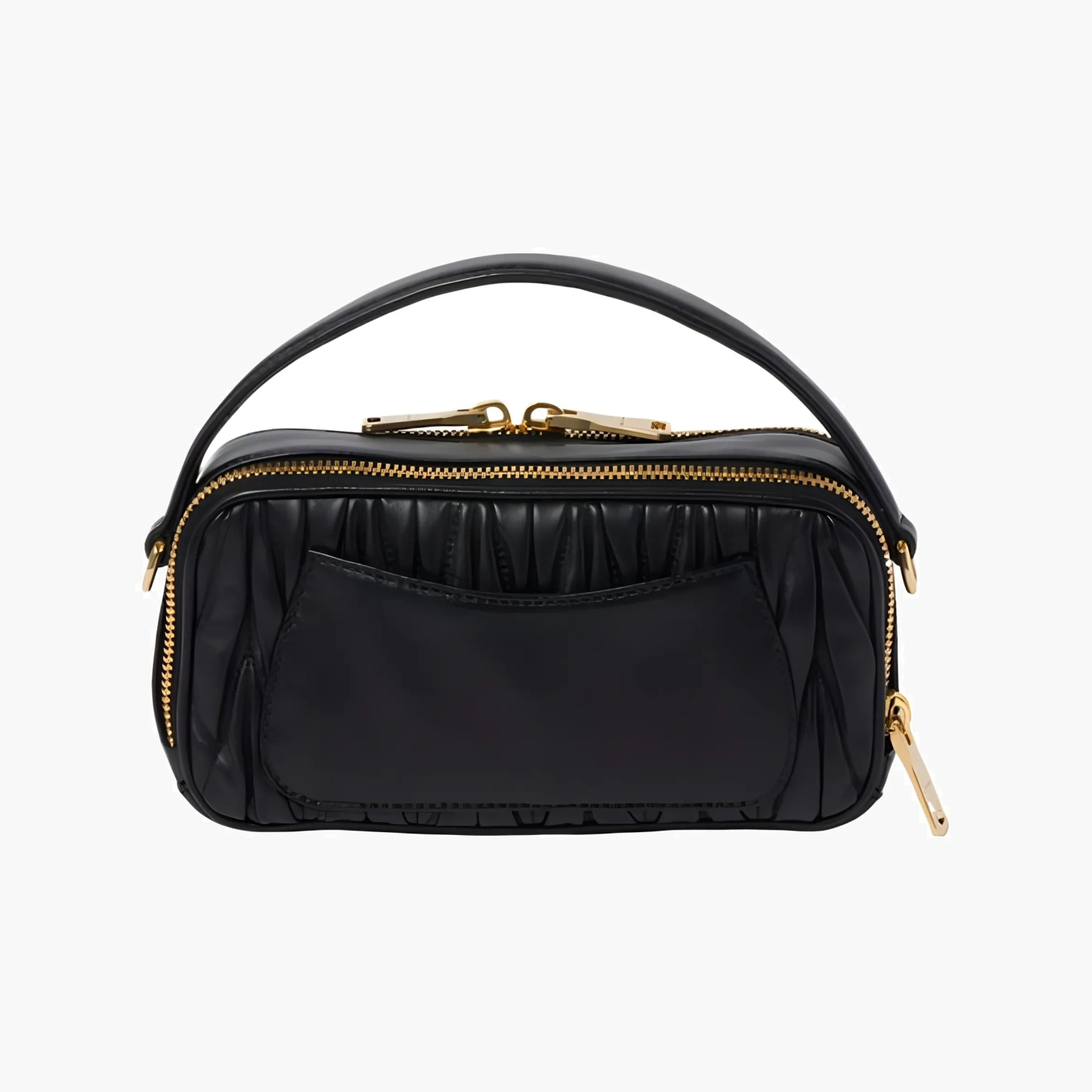 Miu Miu Matelasse Nappa Leather Shoulder Bag "Black" 