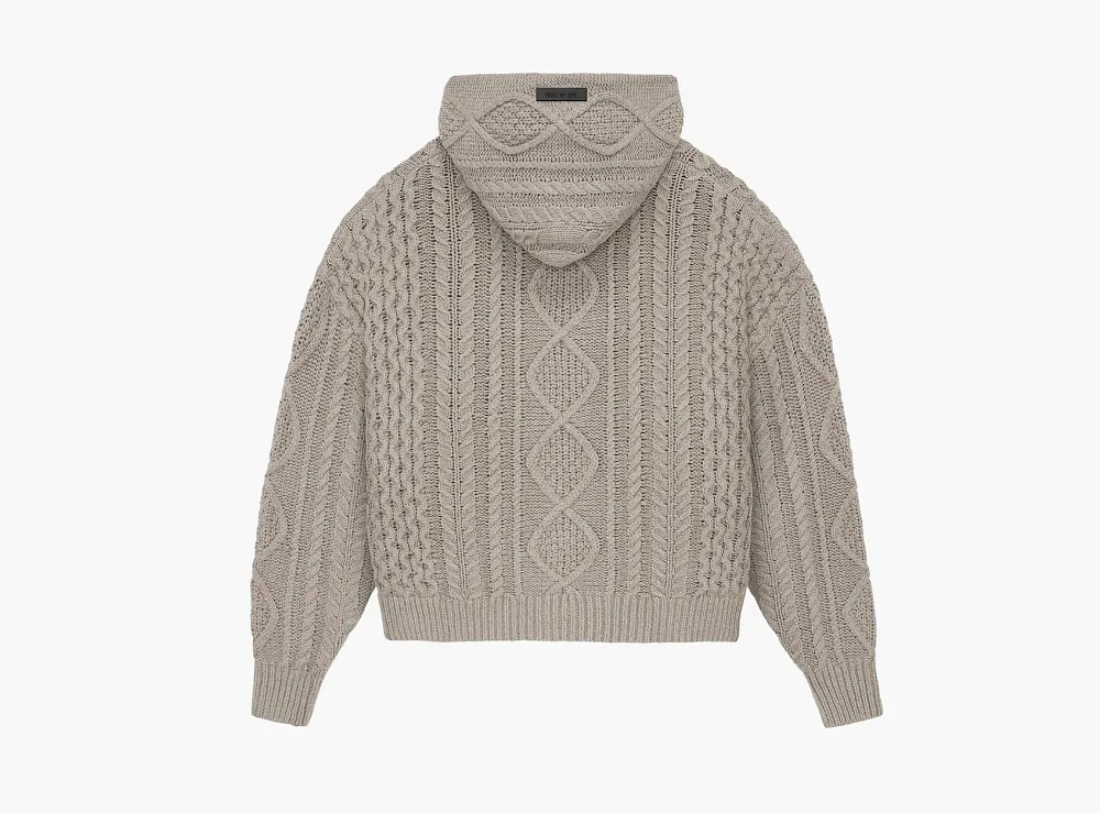 Fear of God Essentials Cable Knit Hoodie Core Heather