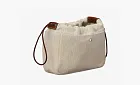 HERMES Garden Party Canvas With Calfskin Insert Clutch Beige