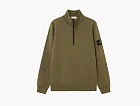 Stone Island Organic Cotton Fleece Half-Zip Sweatshirt Military Green