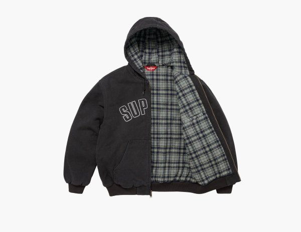 Supreme Reflective Arc Hooded Work Jacket Black 