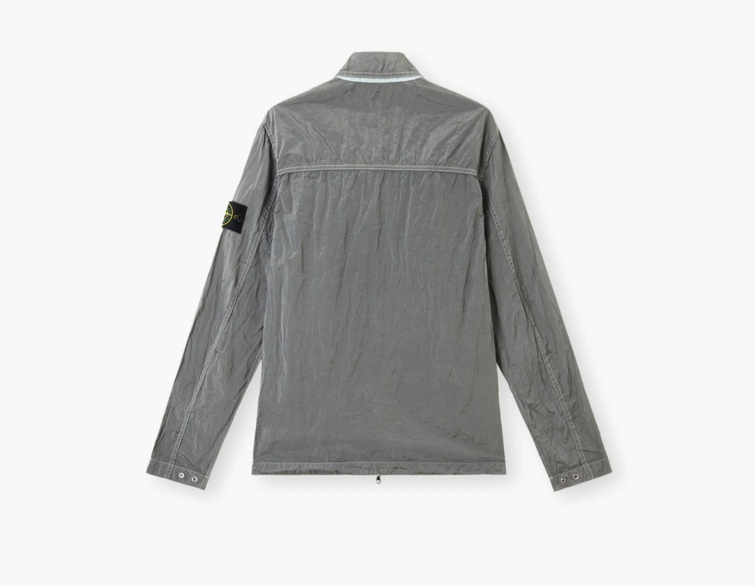 Stone Island Nylon Metal In Econyl Overshirt with Pocket and Two-Way Zip Pearl Grey 
