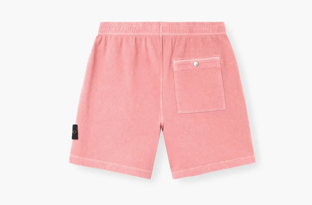 Stone Island Malfile Fleece Jogger Shorts Oleander