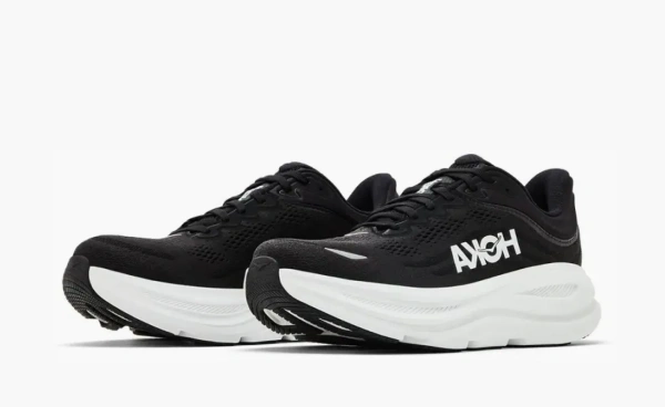 Hoka Bondi 9 2E Wide Black White 
