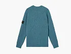 Stone Island Fancy Yarn Mouline Wool Sweater Petrol Blue Melange