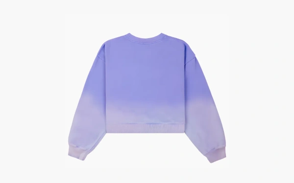 Sporty & Rich Serif logo cropped Crewneck Sweatshirt WMNS Dyed blue 
