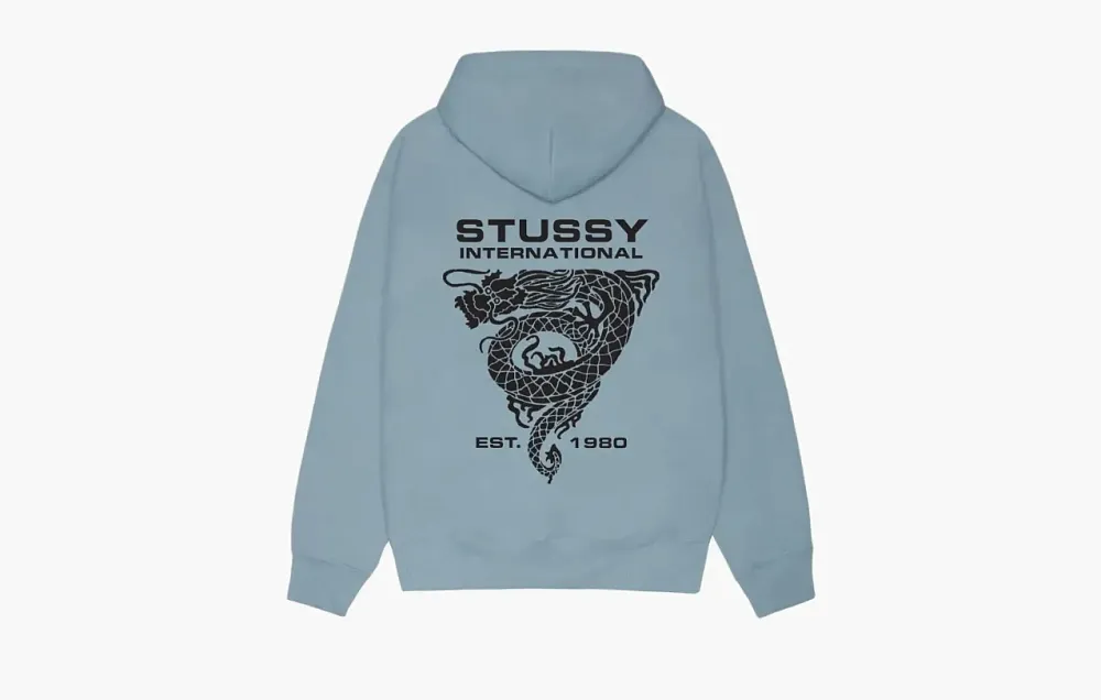 Stussy Dragon Hoodie Slate Blue