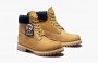 Timberland 6 Inch Premium Waterproof Boots "Wheat Nubuck Blue Collar" 