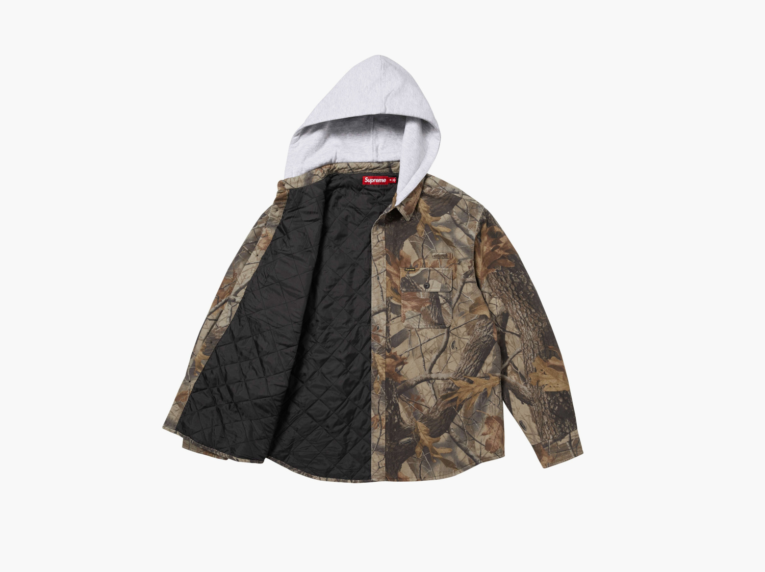 Supreme Quilted Lined Hooded Flannel Shirt "Realtree Hardwoods Camo" 