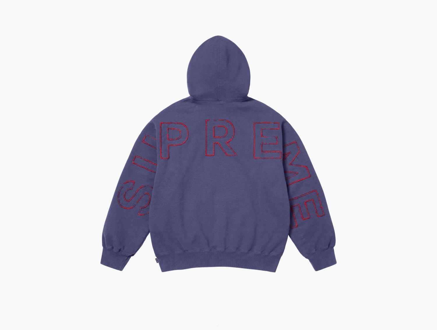 Supreme Frayed Hooded Sweatshirt Washed Navy 
