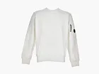 C.P. Company Diagonal Raised Fleece Crewneck Lens Sweatshirt Gauze White