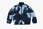 Supreme x The North Face Bleached Denim Print Fleece Jacket Indigo