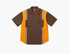 Supreme Reflective Stripe Short-Sleeve Work Shirt Brown