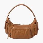 Miu Miu Pocket Nappa Leather Bag Caramel