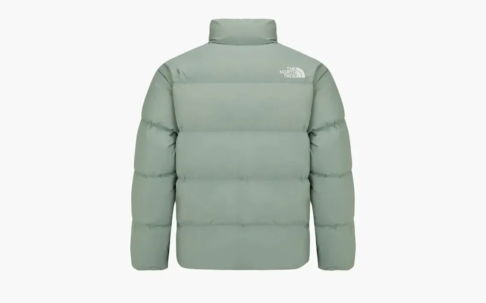 The North Face Logo Stand Collar Long Sleeve With Down Jacket Green