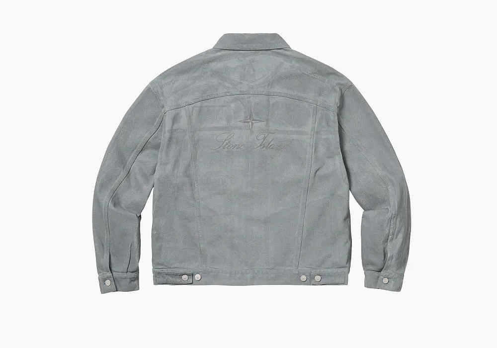Supreme x Stone Island Denim Trucker Jacket Reflective