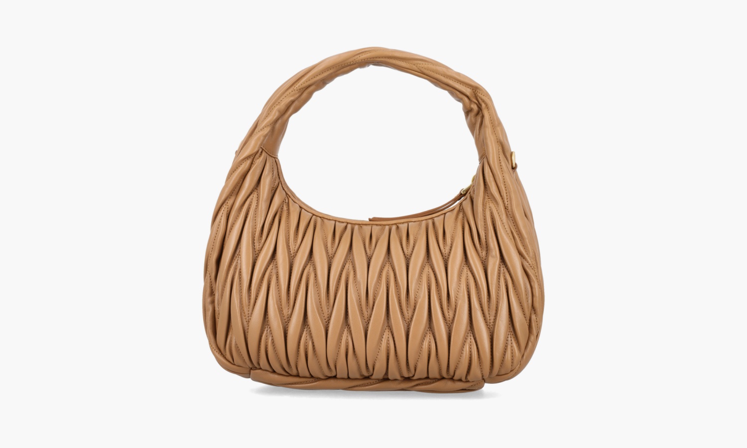 Miu Miu Wander Matelasse Nappa Leather Hobo Bag "Caramel" 