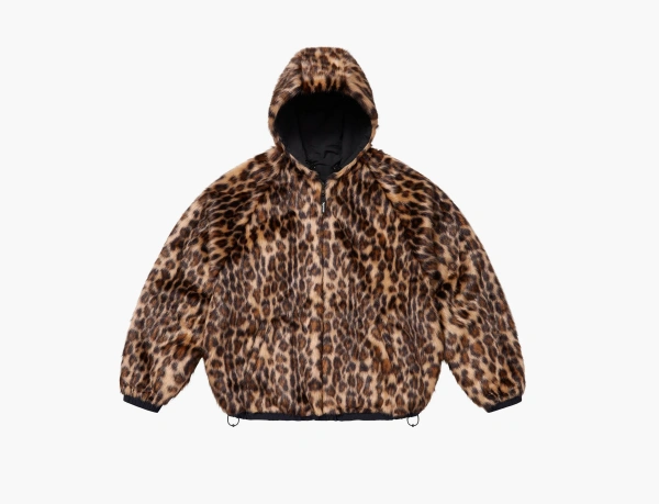 Supreme Faux Fur Reversible Hooded Track Jacket  Black 