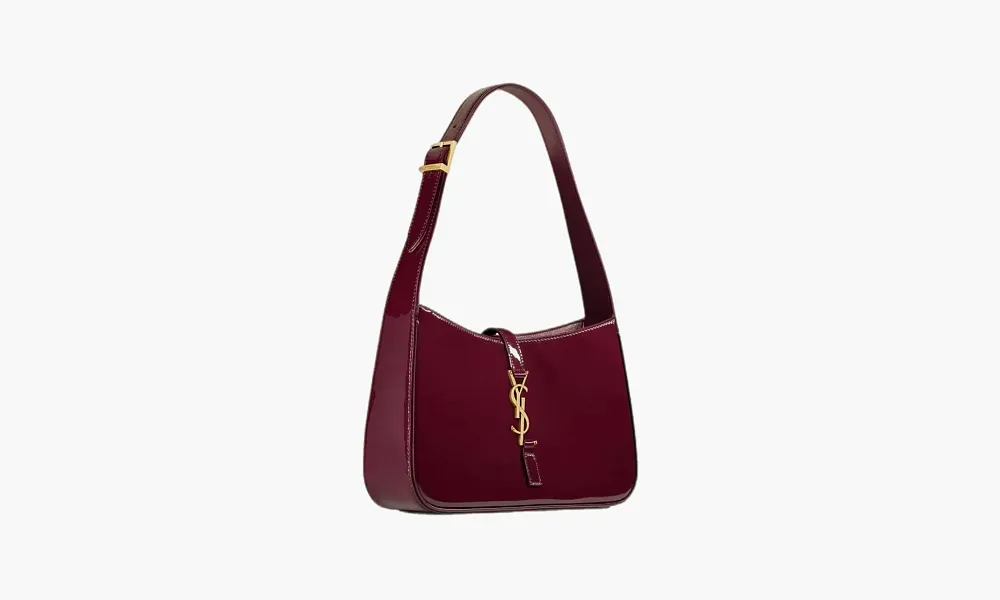 Saint Laurent Le 5 À 7 Mini Patent Leather Shoulder Bag Dark Red Wine