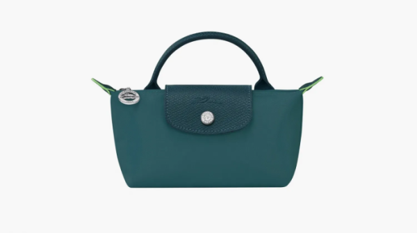 Longchamp Le Pliage Green Handle Pouch Peacock 